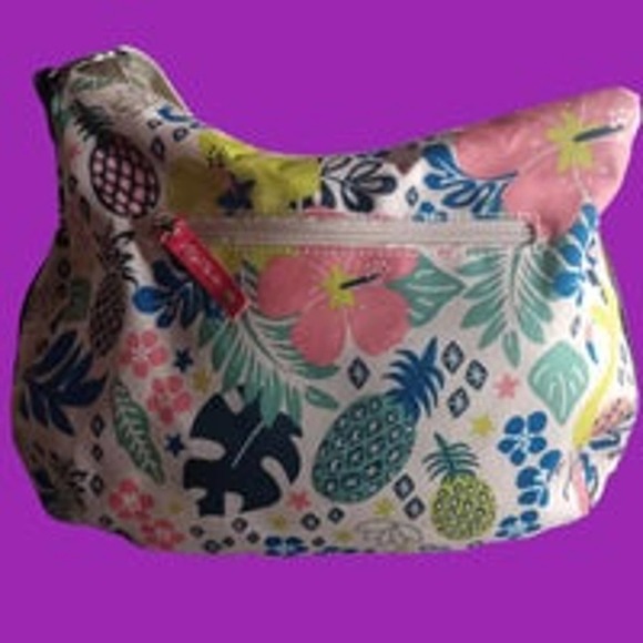 Lily Bloom Handbags - Lily Bloom tropical, white, blue, green crossbody bag